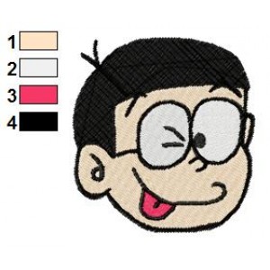 Doraemon Face Nobi Nobita 20 Embroidery Design